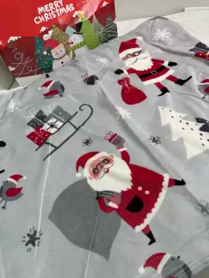 Плед Барашек Merry Christmas -004 150x200 см, искусственный мех,  Санта Клаус